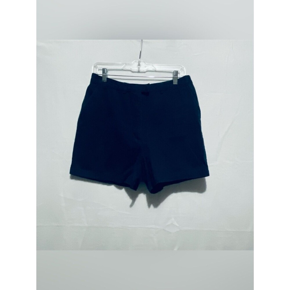 Dressbarn Women’s Size 12 Navy Blue Chino Shorts 100% Cotton Classic Casual